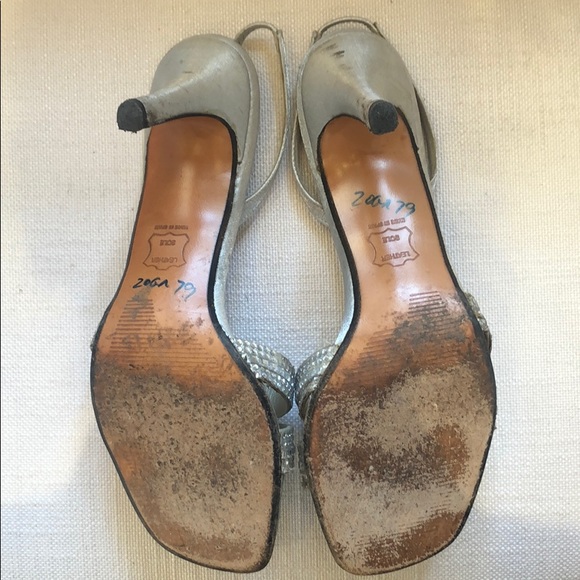 Silver sparkly open toed Stuart weitzman heels! - Picture 5 of 5